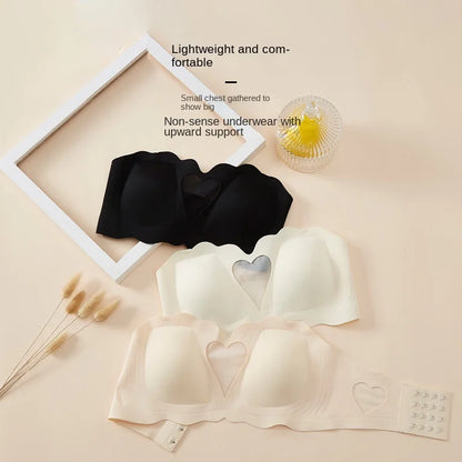 Strapless Beauty Back Underwear Women Gather Small Chest Seamless Tube Top Front Buckle Type Non-slip Invisible Bra Thin Section