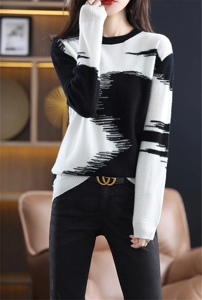 Tie Dye Spring Knit Tops Women Casual Long Sleeve O-neck Thin Sweaters Tshirts Korean Knit Jumper Vintage Poleras New Tee