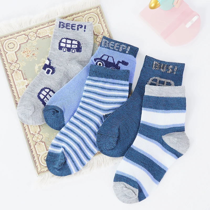 5Pairs Baby Socks Newborn Baby Boy Cute Short Sock 0-1-3-8Y Kids Cotton Toddler Cartoon Soft Children's Sports Socks for Girls