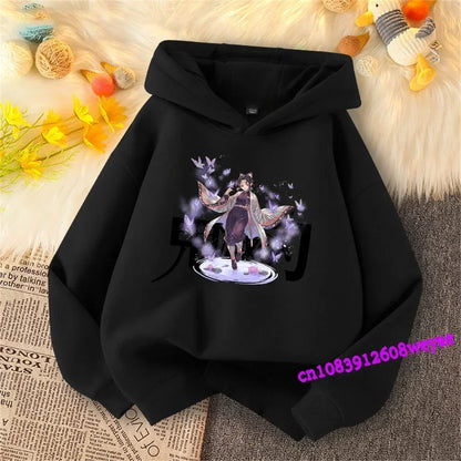 Demon Slayer Spring And Autumn Children Boys And Girls With Hoodie Sweater Top Cartoon Printing Children's Sportswear Coat Baby