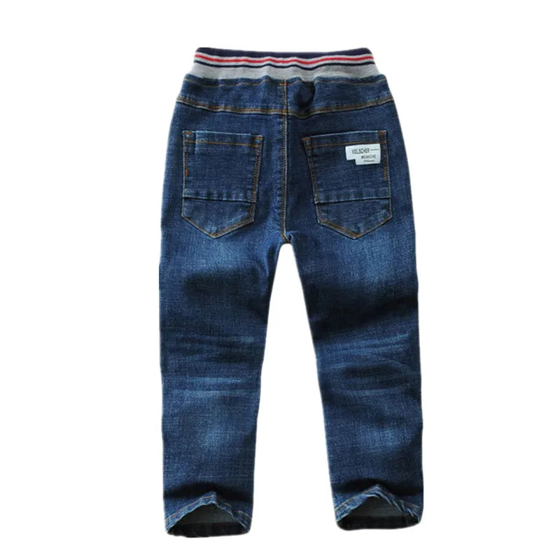 Boys Jeans 2022 Spring/Autumn Brand Design Toddler Clothes Kids Elastic Waist Denim Pants For Children's Age 3-14 T Trousers