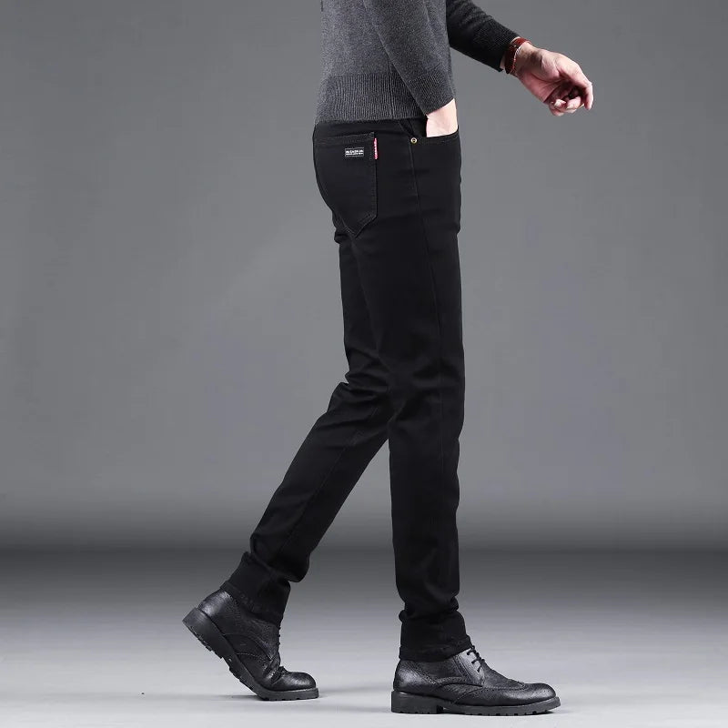 Classic Business casual Jeans men 2024 new Fashion black Slim Stretch Denim High quality Men's Pants Luxury Pants men Clothes