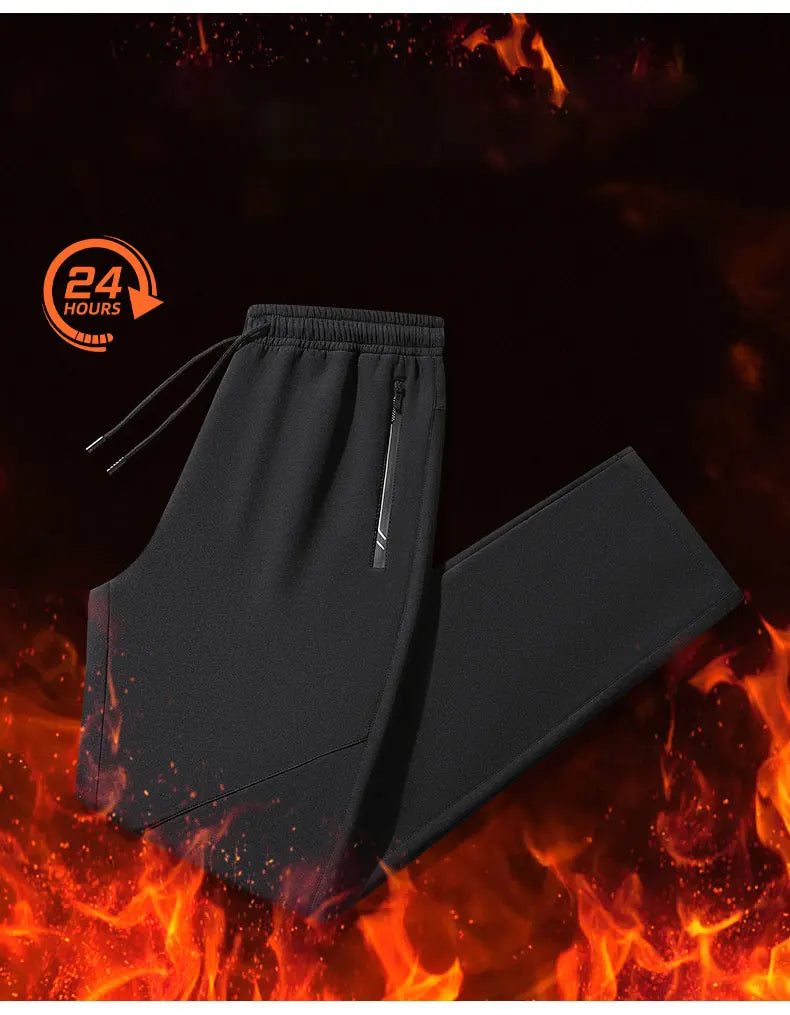 Winter Running Pant Windproof Cashmere Thicken Fleece Sweatpants Men Joggers Cotton Warm Pants Male Waterproof Thermal Trousers