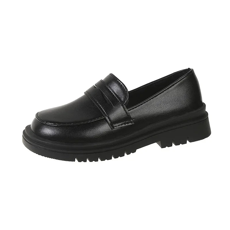 Children's Black Boys UK Uniform School Shoes Fashion Soft Kids Versatile Girls Shalow Loafers Slip-on Breatheable 2023 Spring