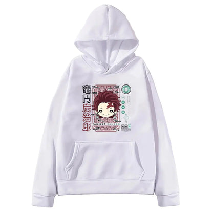 Demon Slayer Anime Hooded Kamado Tanjirou Printed Men Women Hoodies Long Sleeve Casual Loose Sweatshirt Harajuku Streetwear