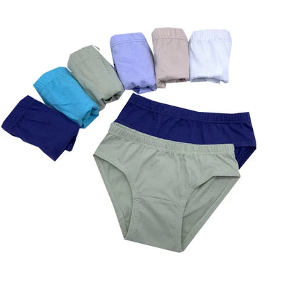 6/12PC boys Solid Underwear Kids Cute Panties Children Soft Cotton Underpants