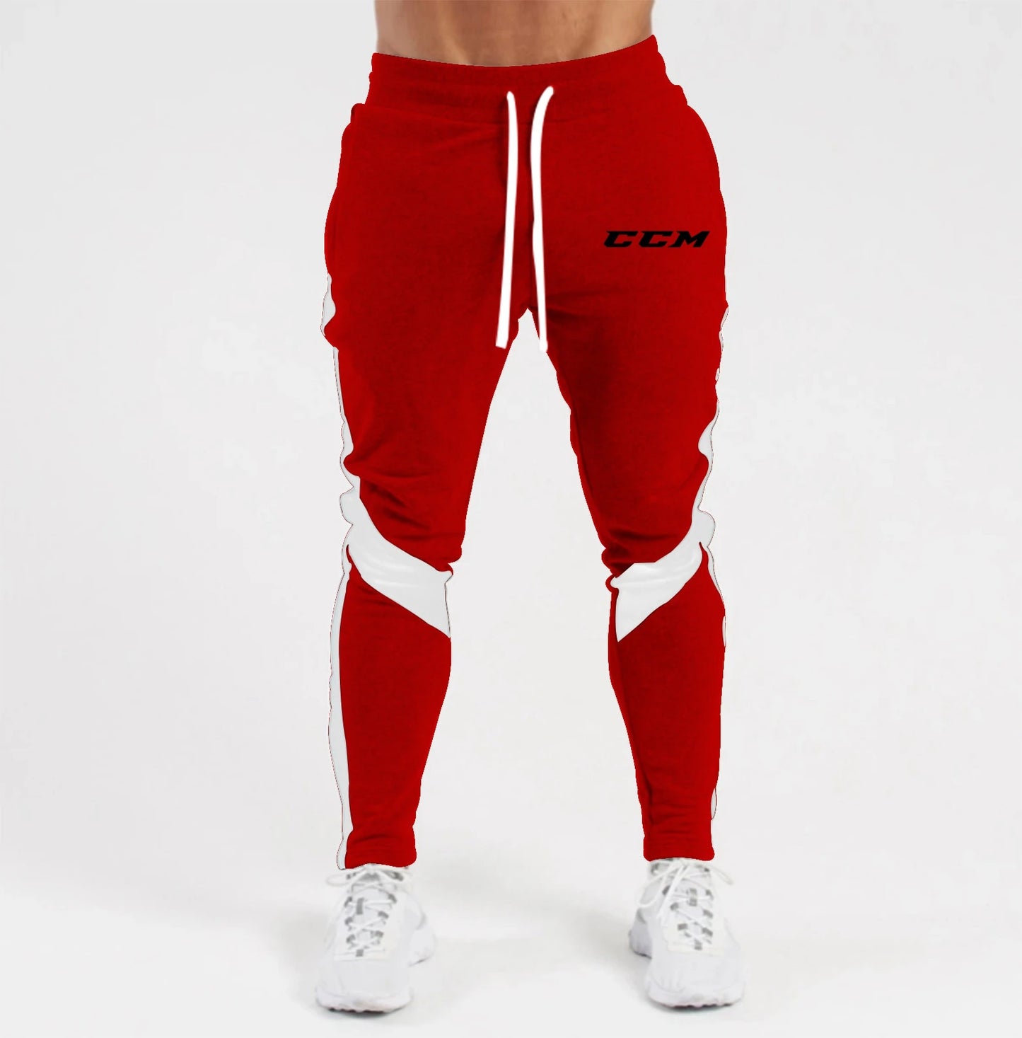 Autumn Fleece Straight Trousers Men Fitness Jogging Sweatpants Winter Warm Casual Pant CCM Solid Drawstring Bottoms