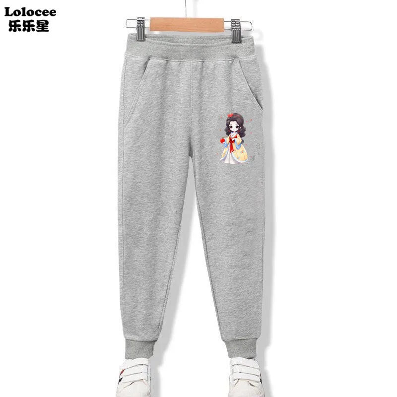 3-14 Years Girls Spring Sport Pants Cotton Comfortable Jogger Pants Children Birthday Present Rabbit Ear Print Trousers