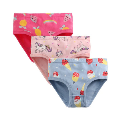 3 Pieces/Lot Children Underwear Set Cotton Baby Panties Cute Cartoon Kids Briefs Soft Toddler Underpants for Girls 4-10years