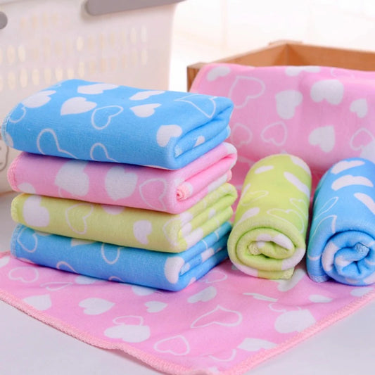 Baby Towels Bath Towel Face Washcloth Cute Cartoon Footprint Hand Wipe Soft Newborn Towels Toddler Kids Bathing Handkerchief