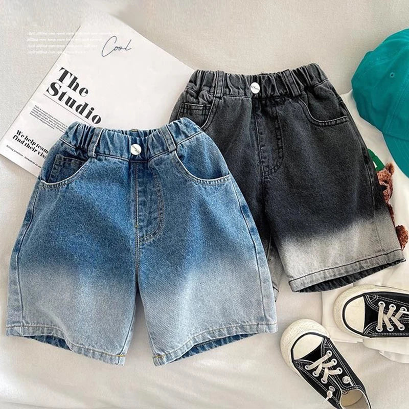 2 Colors Casual Boys Denim Shorts Summer New Fashion Korean Version Kids Shorts Pants Birthday Gift 2-8 Years Children Clothing