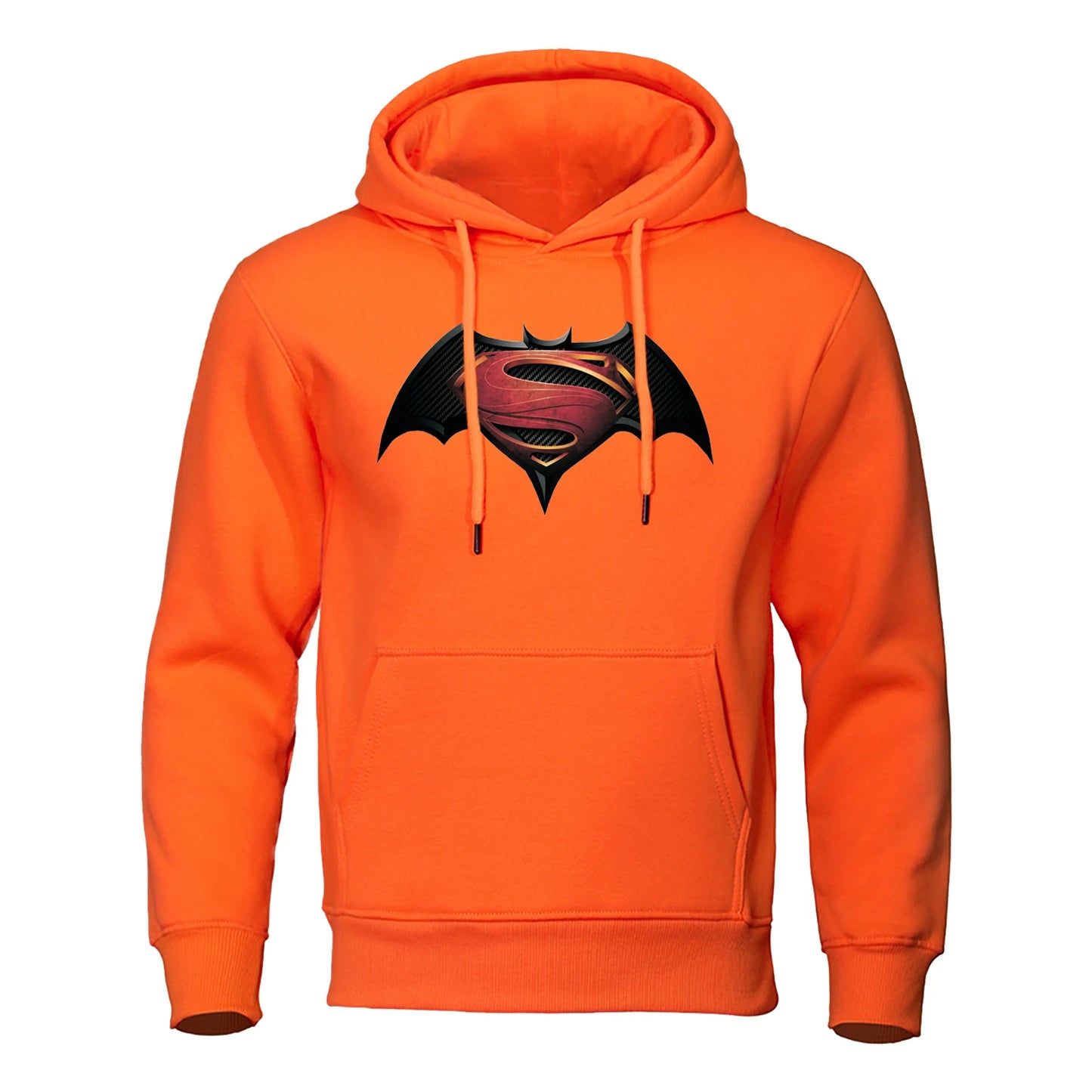 S Pattern On Bats Printing Hoodies Men Casual Comfortable Hoody Loose Fleece Hip Hop Clothes Fashion Pullovers Streetwear Man