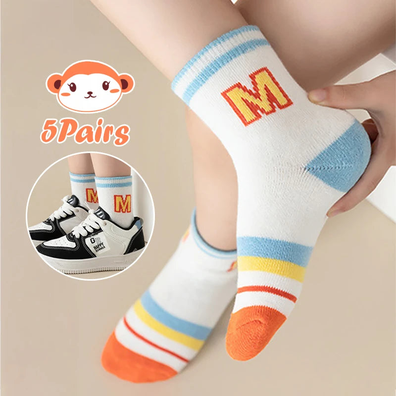 5Pairs Children's socks animal Print Comfortable Breathable Casual Soft Kids Socks thin socks for children носки летние детские