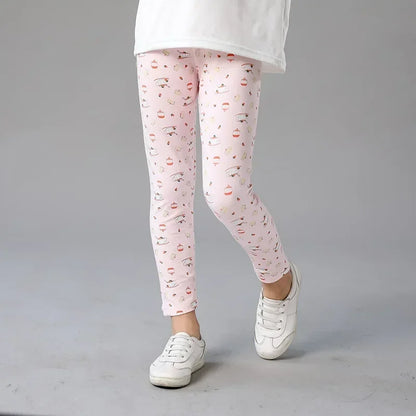 Baby Girls Leggings Kids Pencil Pants Casual Floral Trousers Slim Leggings Teens Nine Point Pant 2025 Spring Children's Clothing