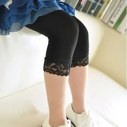 Spring Summer Baby Girls Lace Fungus Leggings Candy Black White Velvet Children Stockings Knee High Long Pants for Kids Clothing