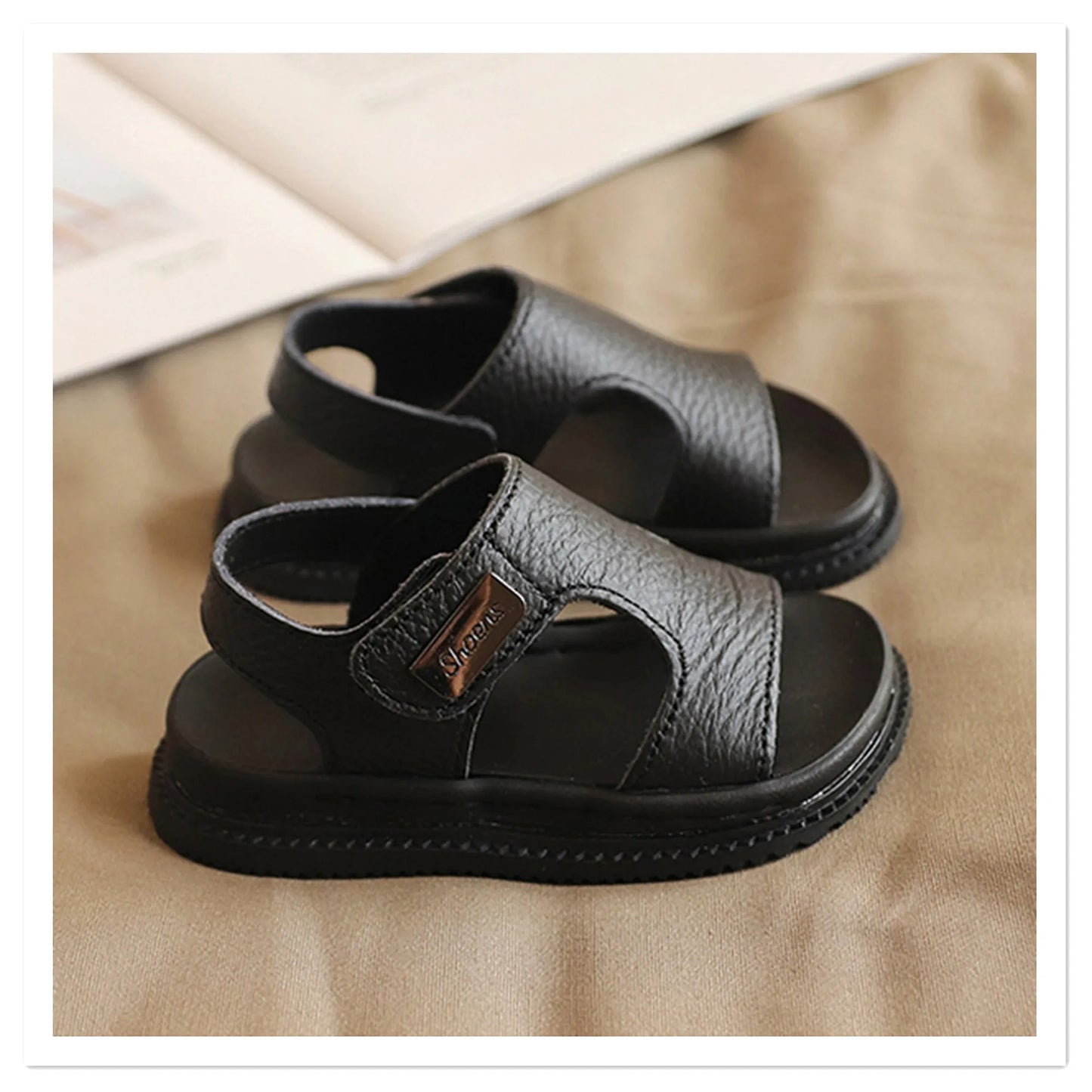 Children's Sandals Male Summer 1-5 Year Old Soft Sole Non slip 2 Children's Sports Leather Beach Sandals 3 Baby Toddler Female