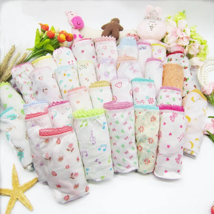 24pcs/Lot Cotton Girls Briefs Children's Underwear Triangle  Panties Kids Underpants 2-12Years