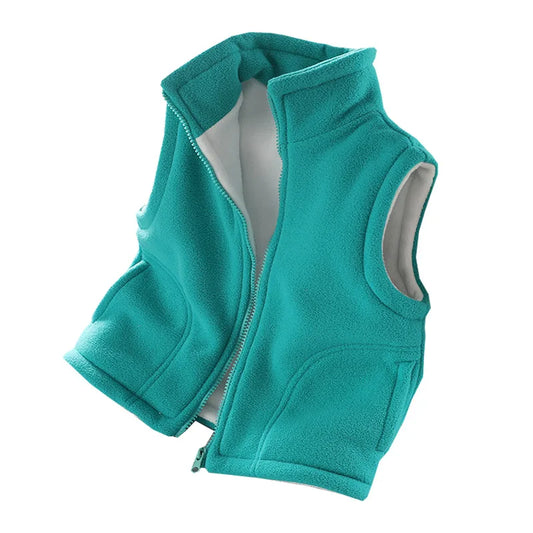 Children's Vest for Boy Teenager Outerwear Waistcoats Sleeveless Jackets Girl Polar Fleece Baby Kids Vest Warm Winter Clothes