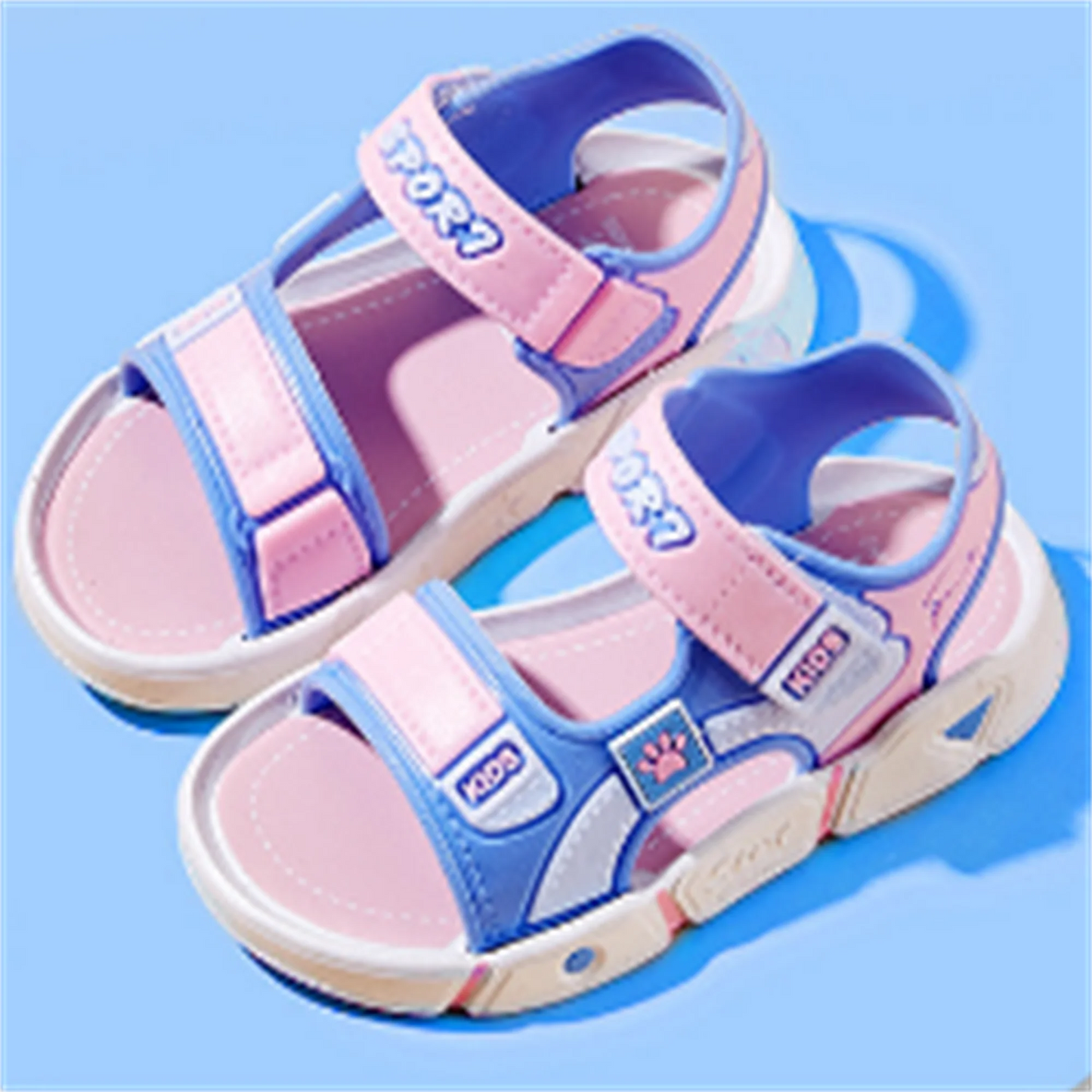 Boys and girls' beach style simple and cool boys' style sandals, students' breathable beach men's sandals, white soles, shoes wi