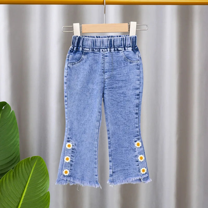 2024 New Baby Girl Pants Lounge jeans Leggings Spring Children Skinny Pant Kid Long Trouser