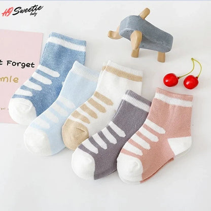 5Pairs Baby Socks Newborn Baby Boy Socks 0-1-3-7Y Kids Pure Cotton Animal Design Fadeless Soft Children's Socks for Girls