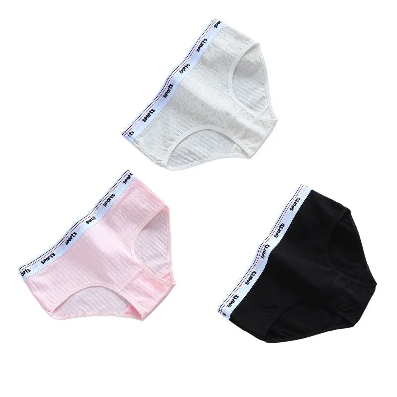 1/3PC Girls Underwear Triangle Cotton Letters Solid Color 13 Years Old Children's Pants Summer Girls Underwear