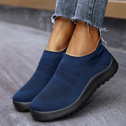 Casual Shoes Women's Sneakers Fashion 2023 New Comfortable Breathable Sneakers Women Slip On Sock Ladies Shoes Ladies Flat Shoes