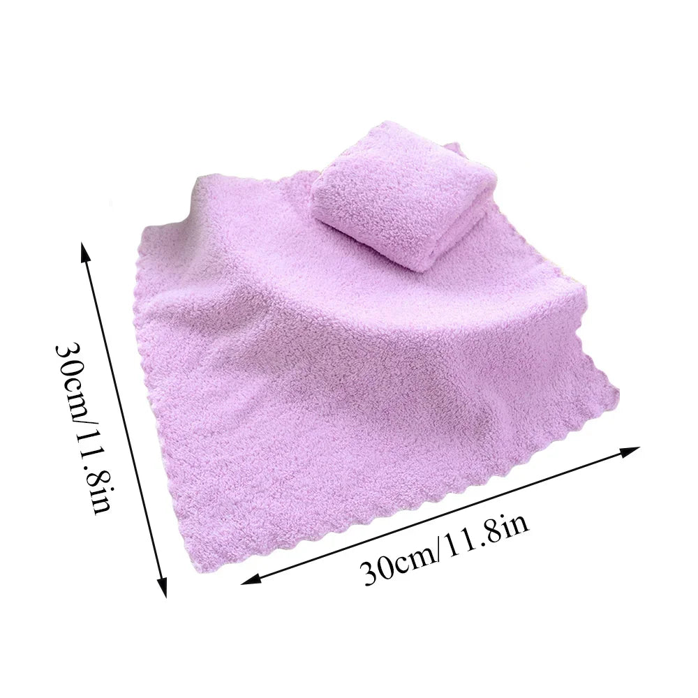 Quick Microfiber Dry Clean Handkerchief Supplies Coral Velvet Face Towel Absorbent High-density Square Hand Towel Cleaning Wipes