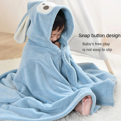 Thickened Bath Towels Cute Children Newborn Baby Super Soft Absorbent Pure Cotton Hooded Cloak Bath Towel Can Be Worn Blanket