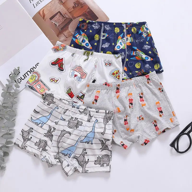 3Pcs/Lot Children Underwear Solid Color Shorts Cotton Boy Boxer Panties Boys Underwear Toddler Underpants