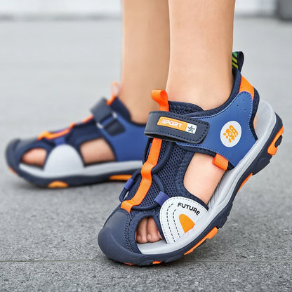 Fashion Kids Sandals Breathable Boys Non Slip Beach Sandals Outdoor Summer Children's Girl Closed Toe Sandals