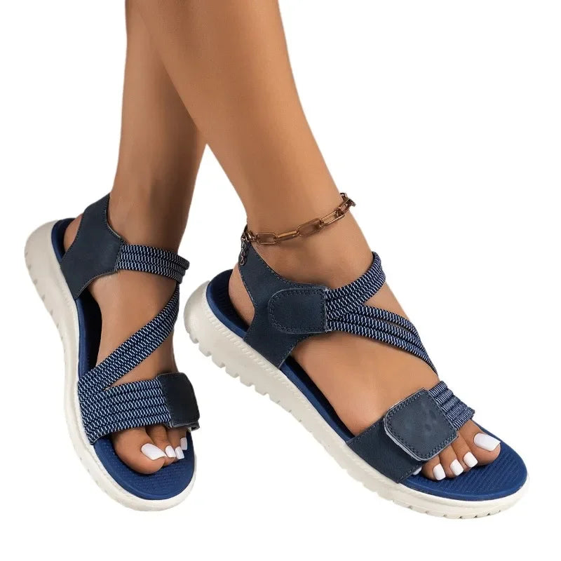 Low Heel Flat with Modern Sandals Slip-on Solid Ladies Shoes on Sale 2024 High Quality Shallow Concise Women's Sandals Sandálias