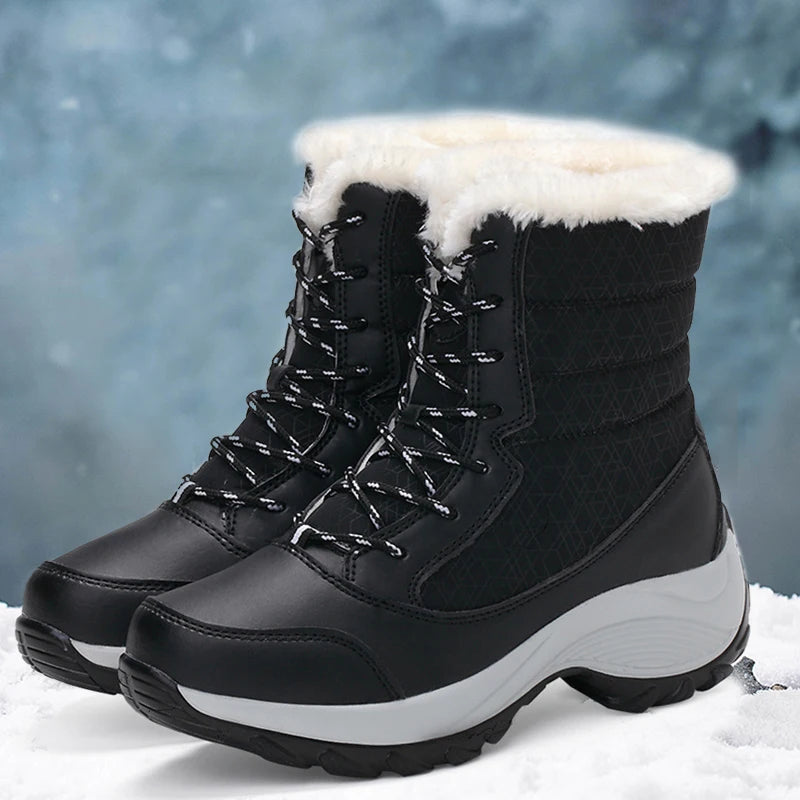 Snow Women Boots Casual Ladies Shoes Platform Women Shoes Flat Keep Warm Boots Ladies Fur Fashion Winter Boots Botas Mujer