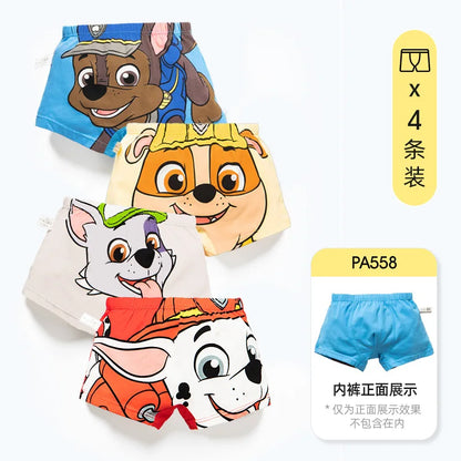 4PCS/SET Genuine Paw Patrol Boys Undepants Cotton Breathable Underwear 3-7-9-10-year-old kids Four Corner briefs Children Gift