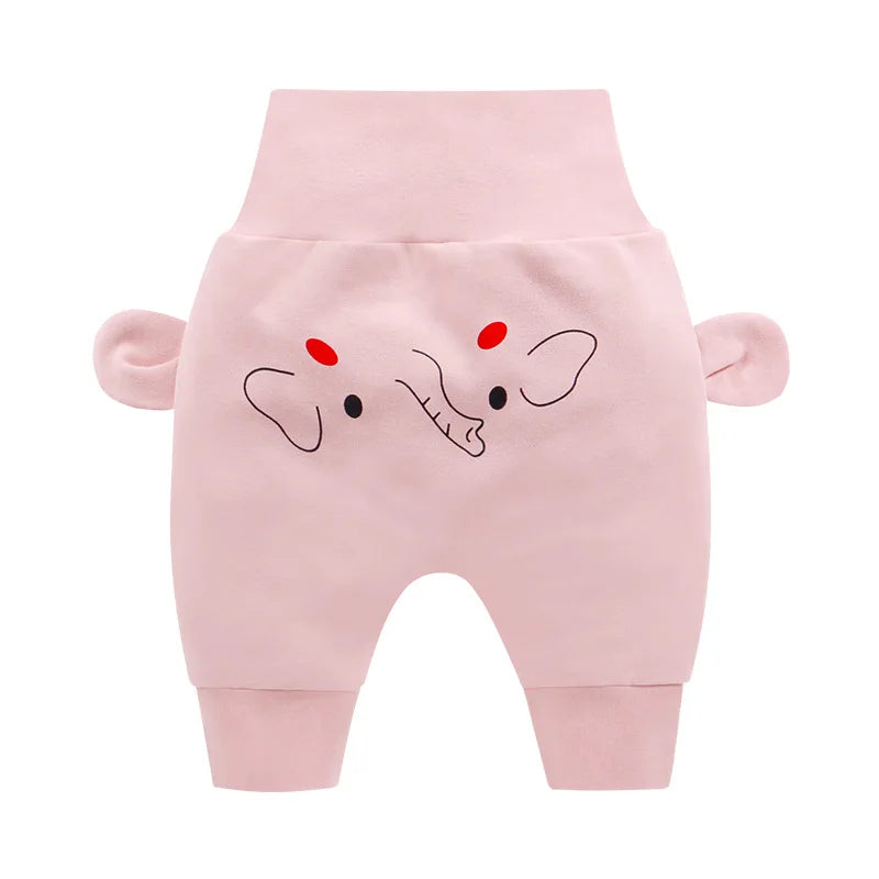 Baby Cute Pants Boys Girl Cartoon High Waist Protection Belly Children Toddler Spring Autumn Newborn Trousers