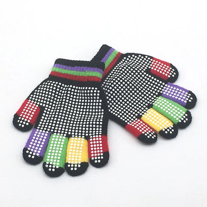 6 Colors Winter Keep Warm Knitted Kids Gloves Children Girl Boys Soft Non-slip Full Finger Mittens Wrist Gloves Wholesale