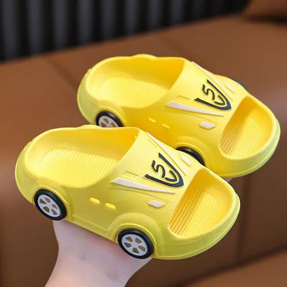 Kids Luminous Slippers Summer Indoor Cartoon Car Girls Shoes Soft Anti-slip Boy Beach Shoes Fashion Outdoor Children LED Slipper