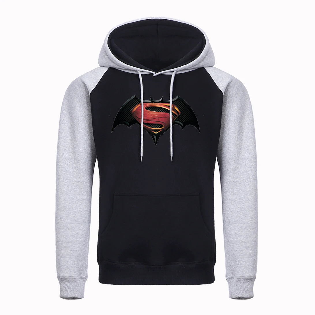 S Pattern On Bats Printing Hoodies Men Casual Comfortable Hoody Loose Fleece Hip Hop Clothes Fashion Pullovers Streetwear Man