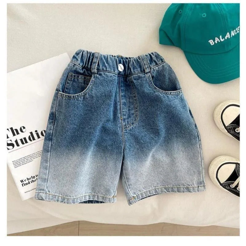 2 Colors Casual Boys Denim Shorts Summer New Fashion Korean Version Kids Shorts Pants Birthday Gift 2-8 Years Children Clothing