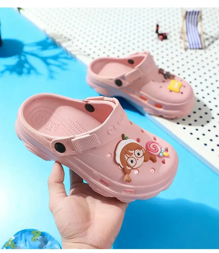 3-12y Kids Mules & Clogs Summer Boys Girls Sandals Cartoon 6 Colors Non-slip Comfortable Beach Slippers Children Garden Shoes 24