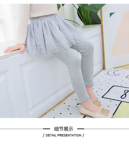 Girls Leggings Kids Leggings Lace Princess Skirt-pants Spring Autumn 2 To 8 Yrs Children's Casual Skinny Legging Clothing