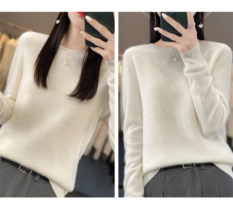 New cashmere sweater women's sweater in autumn and winter 100% merino wool fashion O-neck autumn warm pullover top