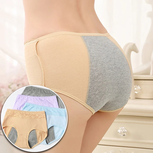 Female Physiological Pants Leak Proof Menstrual Women Underwear Period Panties Cotton Health Seamless Briefs In The Waist Warm