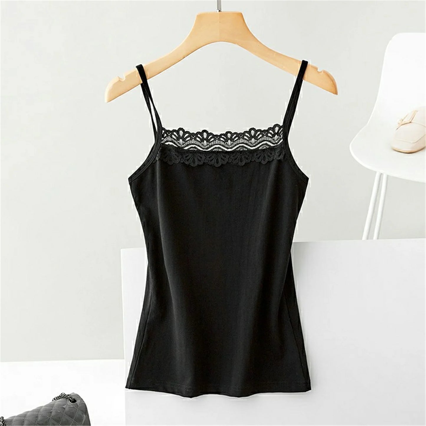 2022 Women's Spaghetti Strap Tank Tops Ladies Cami Top All-matching Lace Camisole Summer Camis Crop Tops Sport Sleeveless Tops