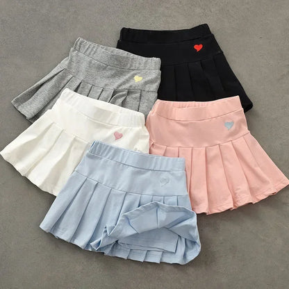 Children's Summer Dress with Safety Pants Thin Medium and Small Children's Skirt Girls New Pleated Skirt Pants