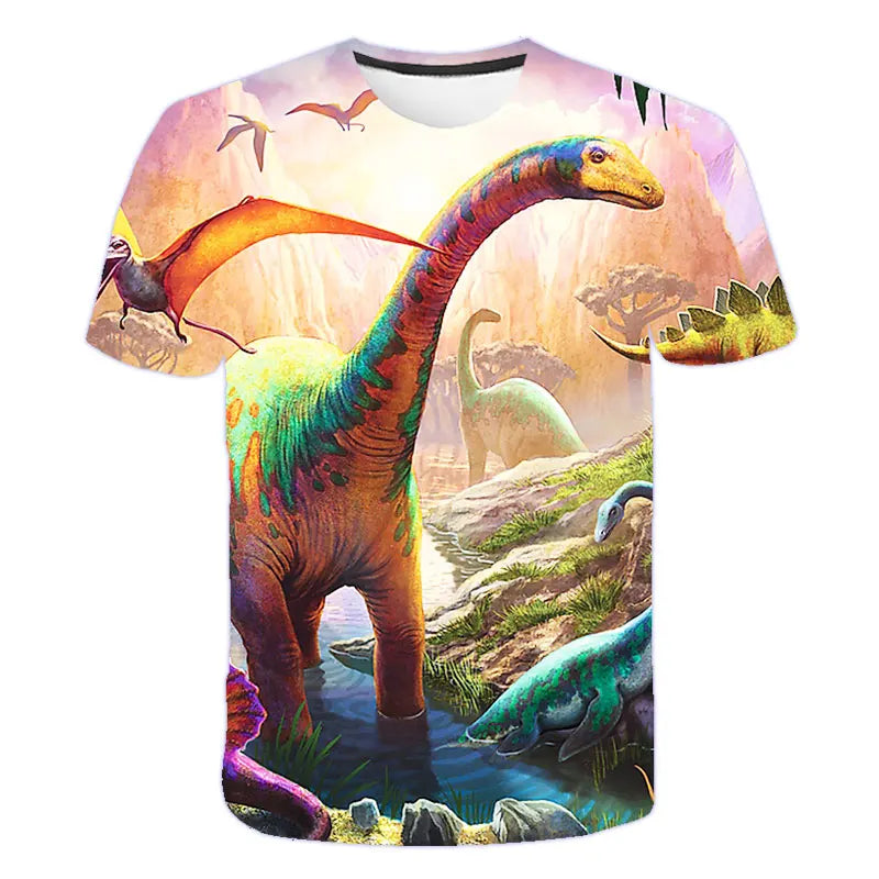 Kids Boys T-shirt Cool Jurassic World Dinosaur T Shirt Boy Clothes Summer Short Sleeve Tee Shirts Children Clothing Girls Tops