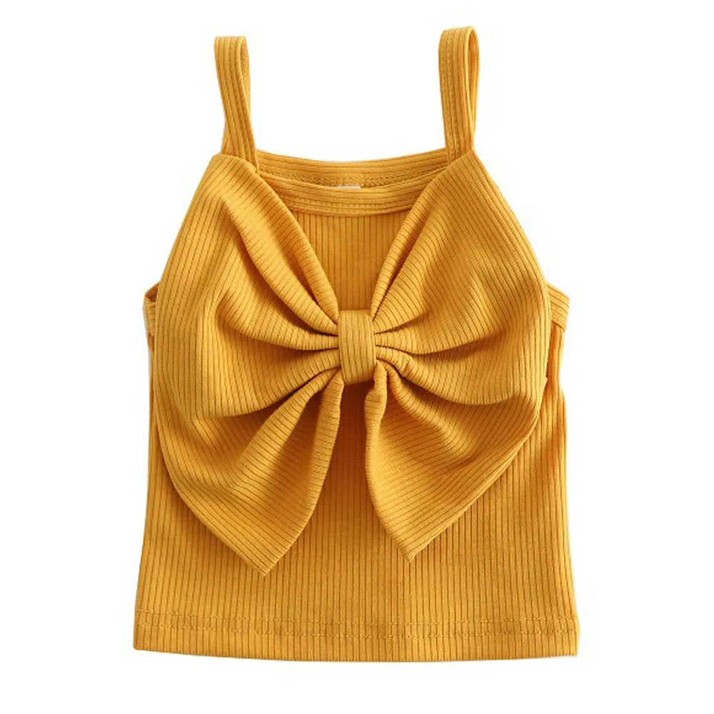 Big Bowknot Girl Vest Kids Camisole Children Summer Tops Baby T shirt Girls Undershirts 2-7T Girls Clothes