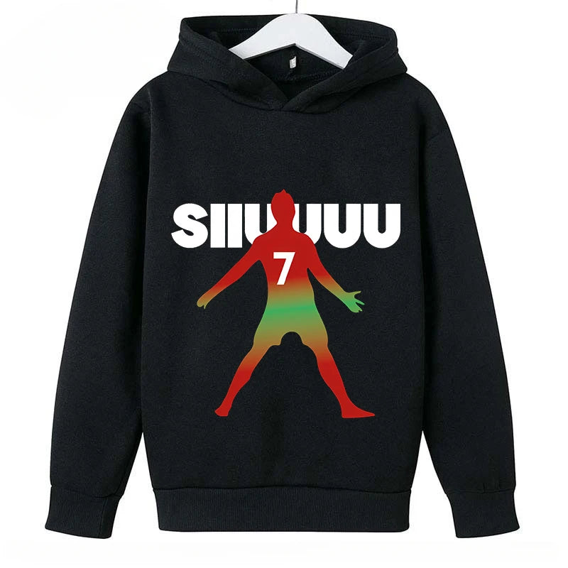 Children's Clothing Casual Children's Hoodie Spring and Autumn Sports Sweatshirt for Boys and Girls Ronaldo Printed Bluey