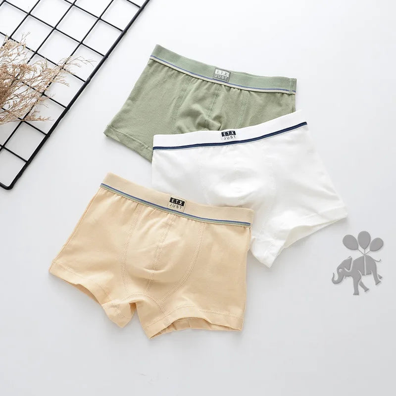 new children high quality solid boys cotton boxer shorts panties kids underwear for 2-20 years old teenager 5pcs/3pc/lot student