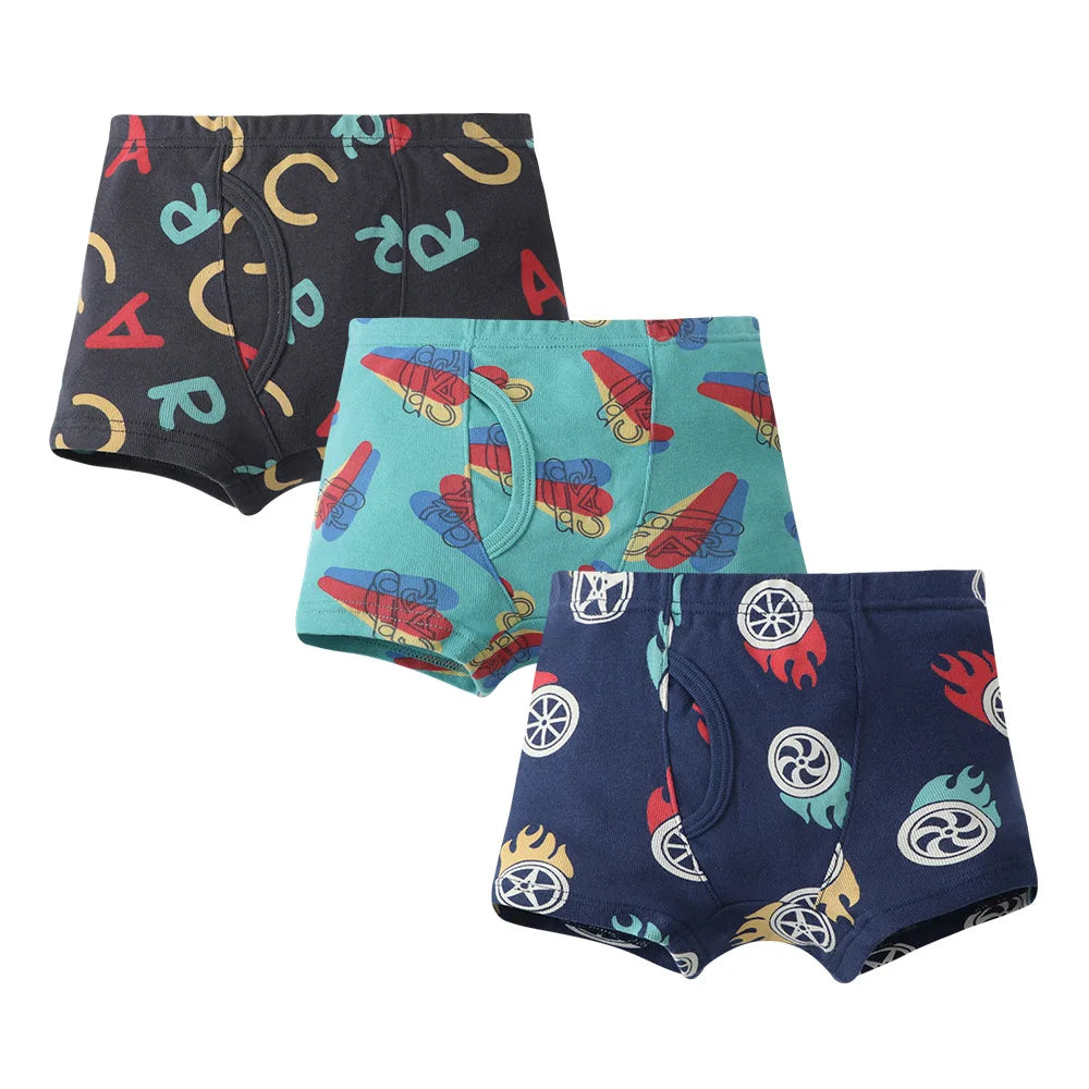 Sale New High Quality Boys Boxer Shorts Panties Kids children dinosaur car underwear 2-10years Old 3pcs/lot students